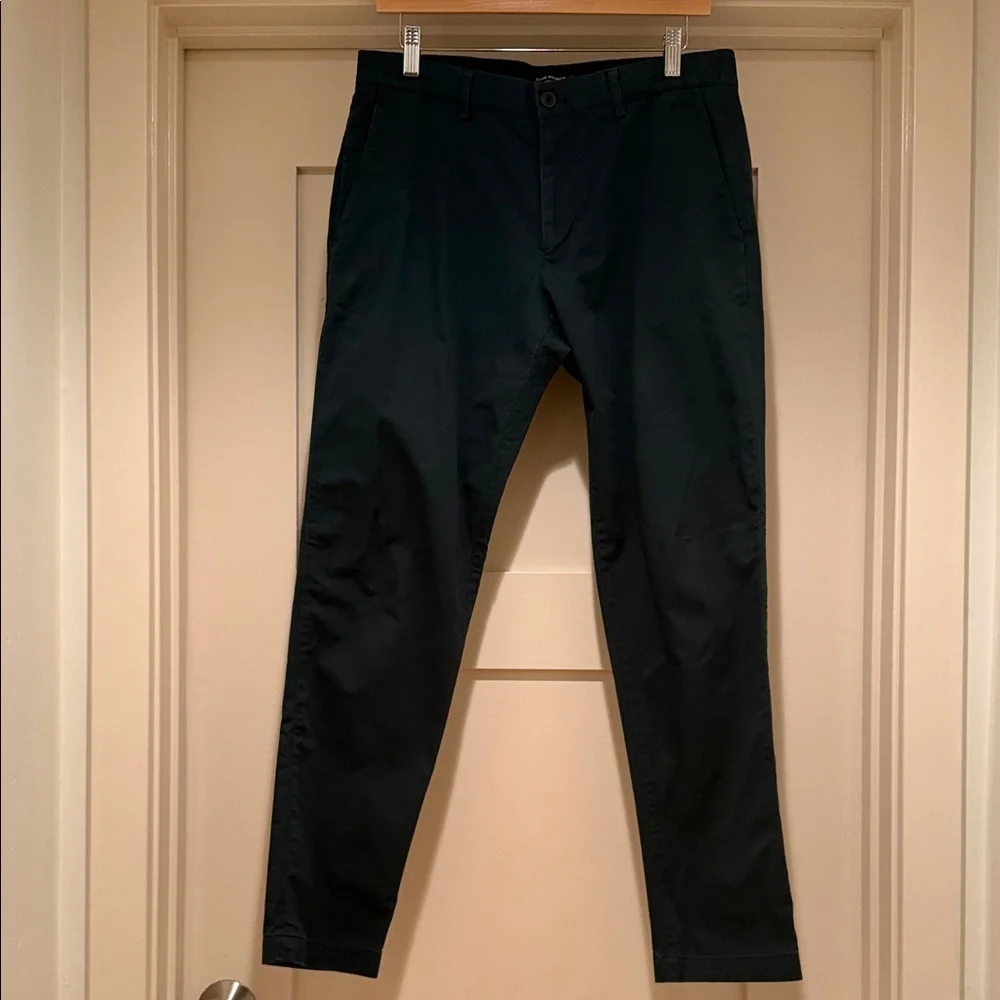 Club Monaco Connor Pants 31x30 1/2 Slim Fit Dark Green Stretch Chinos Mens